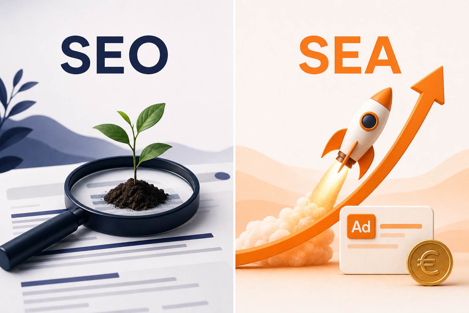 Vergelijking SEO versus SEA: organische groei tegenover betaalde advertenties